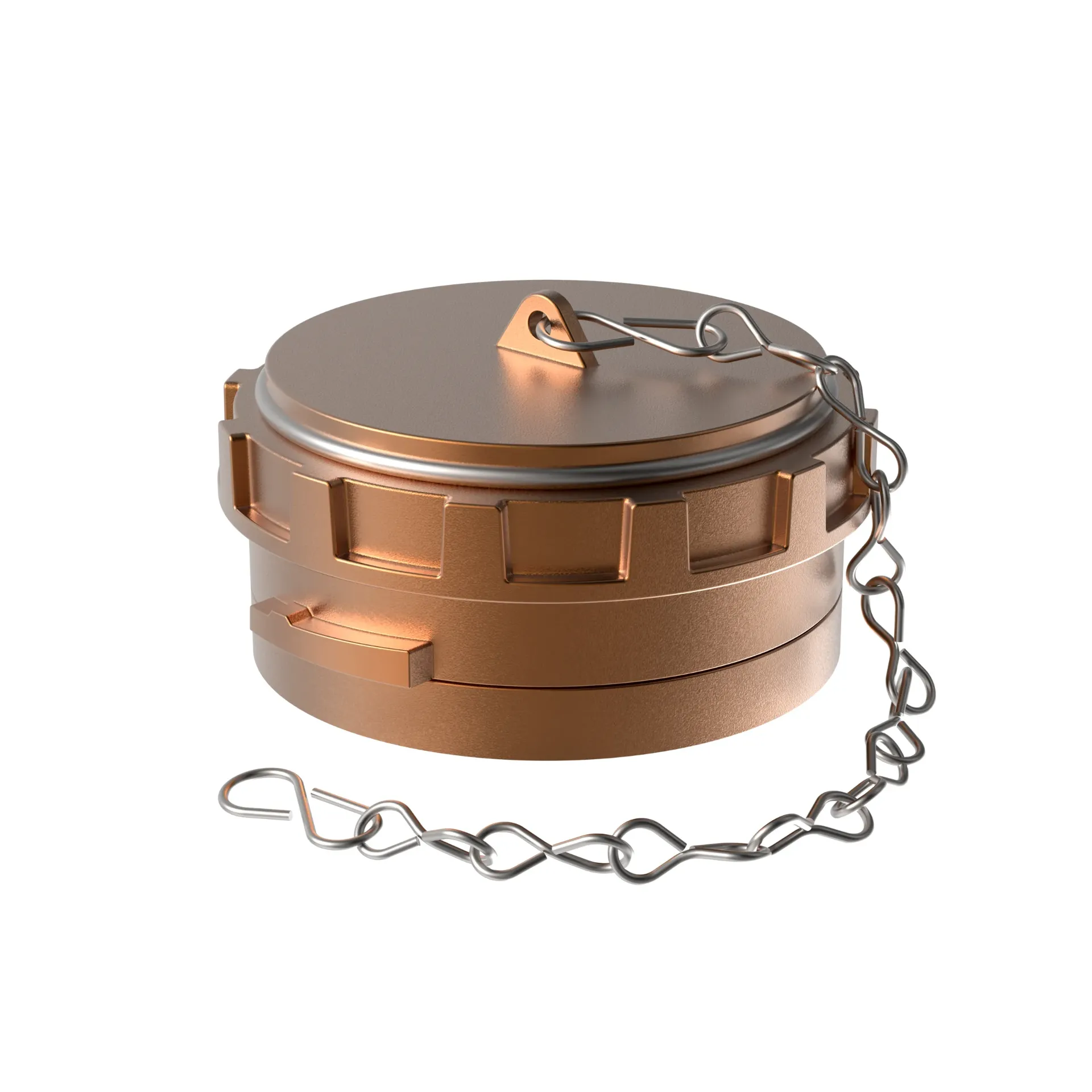 DSP DN40 blindkap met grendel + ketting - brons